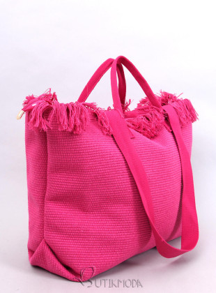 Strandtasche im Boho-Stil mit Quasten Pink