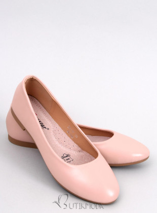 Ballerinas aus Leder Rosebeige