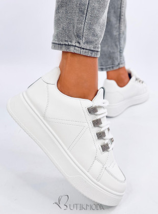 Damen-Sneaker mit Zirkonen Weiß