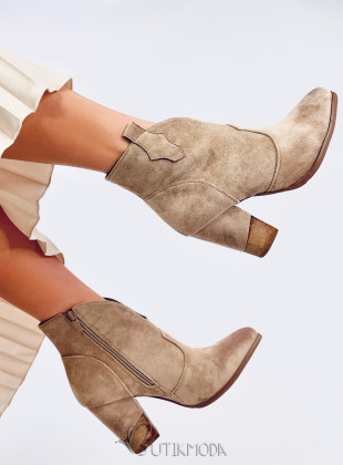 Beige Stiefeletten im Cowboy-Stil