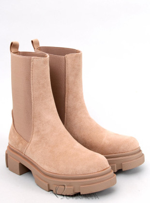 Chelsea Stiefel aus Wildleder Beige