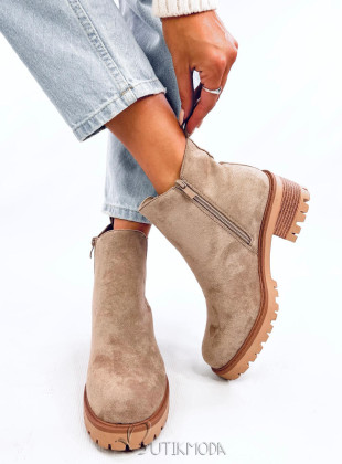 Chelsea Boots mit Absatz Beige