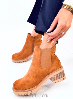 Chelsea Boots mit Absatz Braun