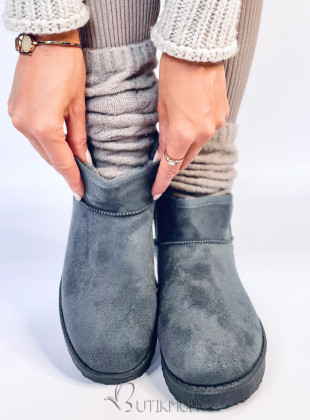 Niedrige Damen-Schneestiefel Grau