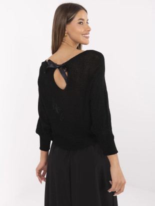 Eleganter schwarzer Pullover mit geometrischem Muster