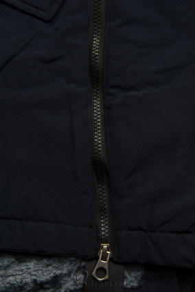 Winterjacke mit hohem Kragen dunkelblau