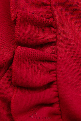 Mädchenkleid mit Faltenrock aus Kunstleder Rot