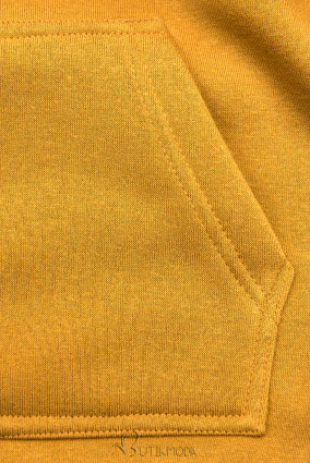 Verlängerte Sweatshirt/Sweatkleid mit Kapuze gelb