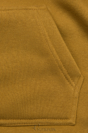 Verlängerte Sweatshirt/Sweatkleid mit Kapuze mustard