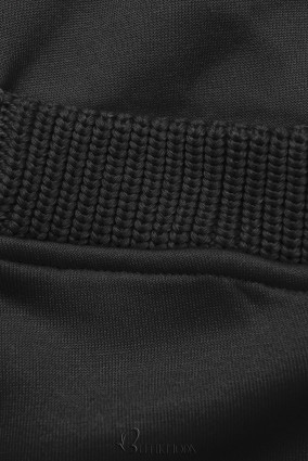 Sweatjacke mit verlängerter Rückseite Schwarz