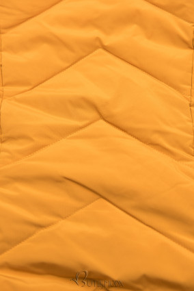 Jacke mit gestepptem Design gelb