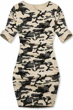 Lässiges Army Kleid vanille