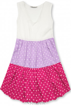 Kleid mit Punktedruck lila/rosa