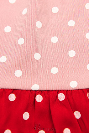 Kleid mit Punktedruck rosa/rot