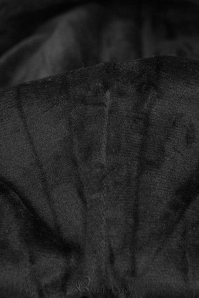 Sweatshirt mit Kapuze in Velour-Optik schwarz