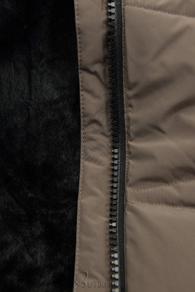 Extra warme Winterjacke mit Plüsch Braun/Schwarz