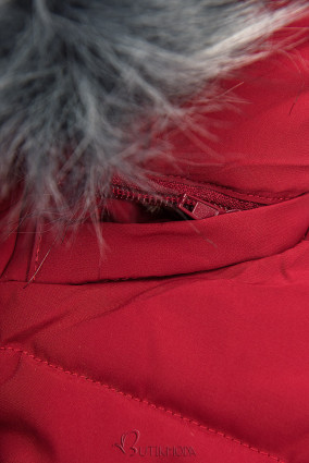 Winterjacke mit abnehmbarer Kapuze rot