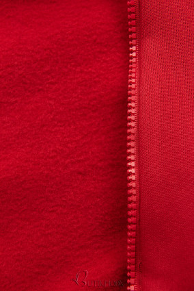 Kapuzensweatjacke in langer Form Rot