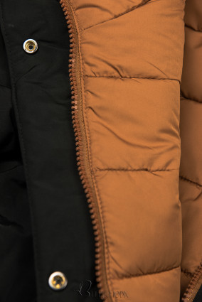 Jacke auf beiden Seiten tragbar schwarz/karamell