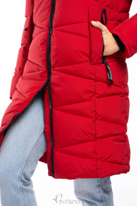 Extra warme Winterjacke mit Plüsch Salbeigrün/Grau