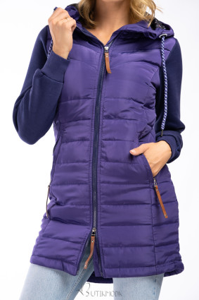 Hybrid-Sweatjacke Violett