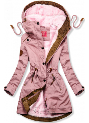 Parka LHD mit kuscheligem Fleece rosa