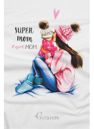Shirt Girl mom weiß