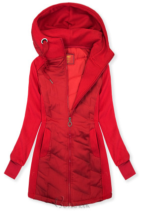 Kombiniertes Sweatjacke/Jacke mit Kapuze Rot