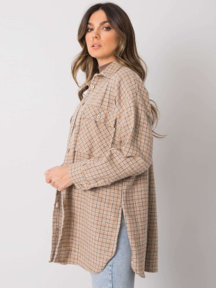 Beige Bluse mit langen Ärmeln