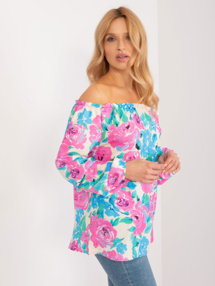 Blumenbluse mit langen Ärmeln