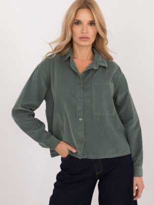 Elegante Damenbluse in Dunkelgrün
