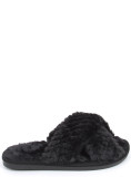 Plüschhausschuhe Schwarz