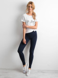 Blaue Basic Leggings