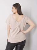 Beige Plus Size T-Shirt aus Baumwolle