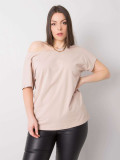 Beige Plus Size T-Shirt aus Baumwolle