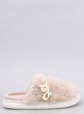 Damenhausschuhe aus Kunstfell Beige