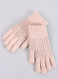 Winterhandschuhe mit Strickmuster Beige