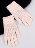 Winterhandschuhe mit Strickmuster Beige