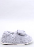 Kunstfell-Hausschuhe mit Schleife Grau