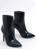 Elegante Stiefeletten aus Lackleder Schwarz