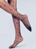 Schwarze Strumpfhose mit Herzen