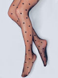 Schwarze Strumpfhose mit Herzen