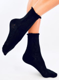 Socken mit Strickmuster 02 Schwarz