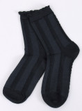 Socken mit Strickmuster 01 Schwarz
