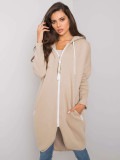 Beige lange Kapuzenpullover