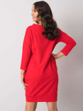 Stylisches rotes Kleid mit langen Ärmeln