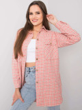 Rosa karierte Bluse mit langen Ärmeln