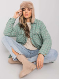 Grüne karierte Bluse mit langen Ärmeln