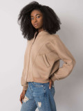 Stylische beige Sweatjacke mit langen Ärmeln