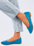 Wildleder-Ballerinas Hellblau